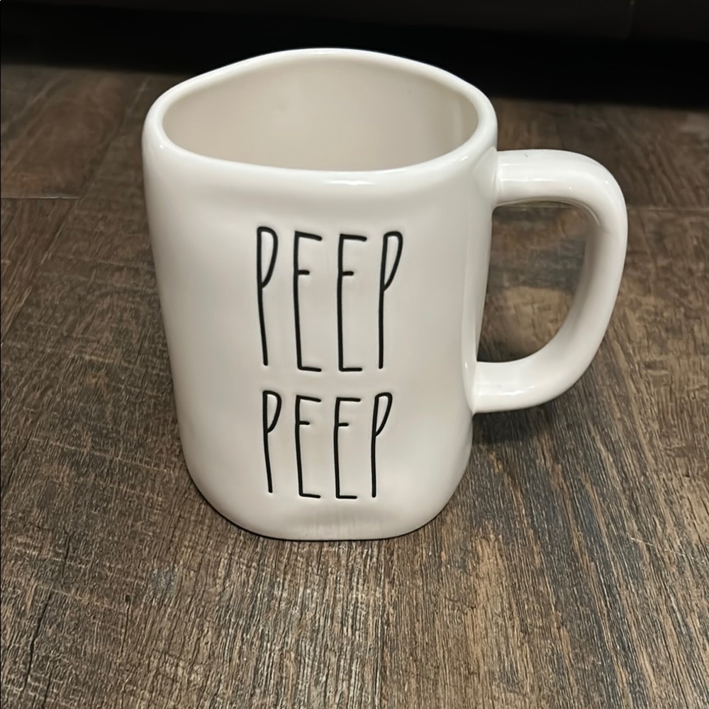 Rae Dunn Magenta Easter “PEEP PEEP” Coffee Mug Chicken Lover Eggs